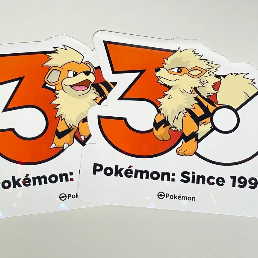[BUNJANG] Pokemon 30th Anniversary Stickers - Growlithe, Arcanine Evolution Set / 포켓몬 30주년 스티커 가디 윈디 진화 세트