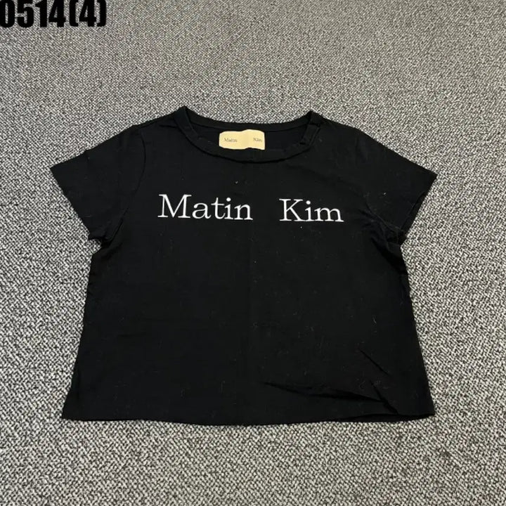 [BUNJANG] Matinkim Black Logo Short Sleeve T-Shirt / 마뗑킴 블랙 로고 반팔 티셔츠