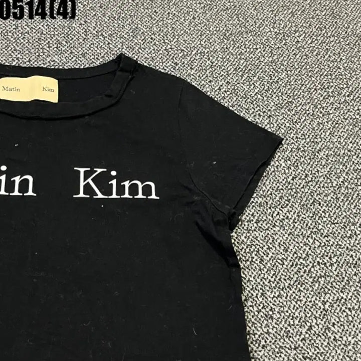 [BUNJANG] Matinkim Black Logo Short Sleeve T-Shirt / 마뗑킴 블랙 로고 반팔 티셔츠