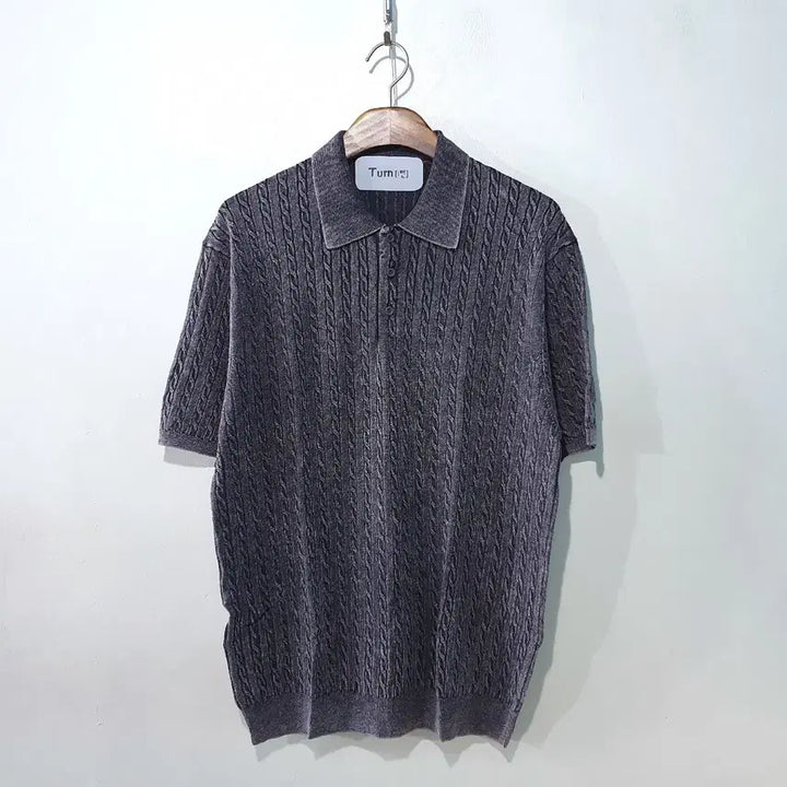 [BUNJANG] Henry Cable Short Sleeve Collar Knit 3 Color / SS신상) 헨리 케이블 반팔 카라니트 3color