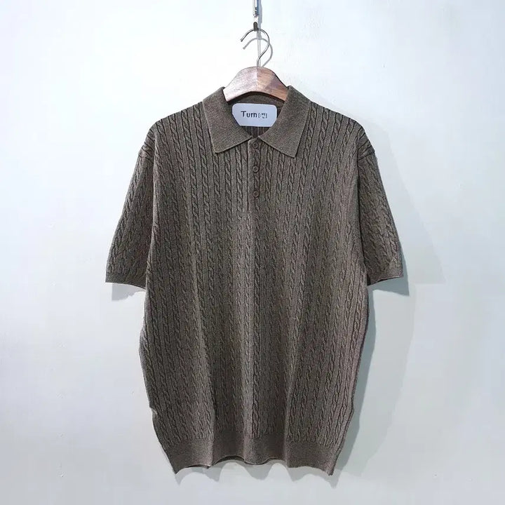 [BUNJANG] Henry Cable Short Sleeve Collar Knit 3 Color / SS신상) 헨리 케이블 반팔 카라니트 3color