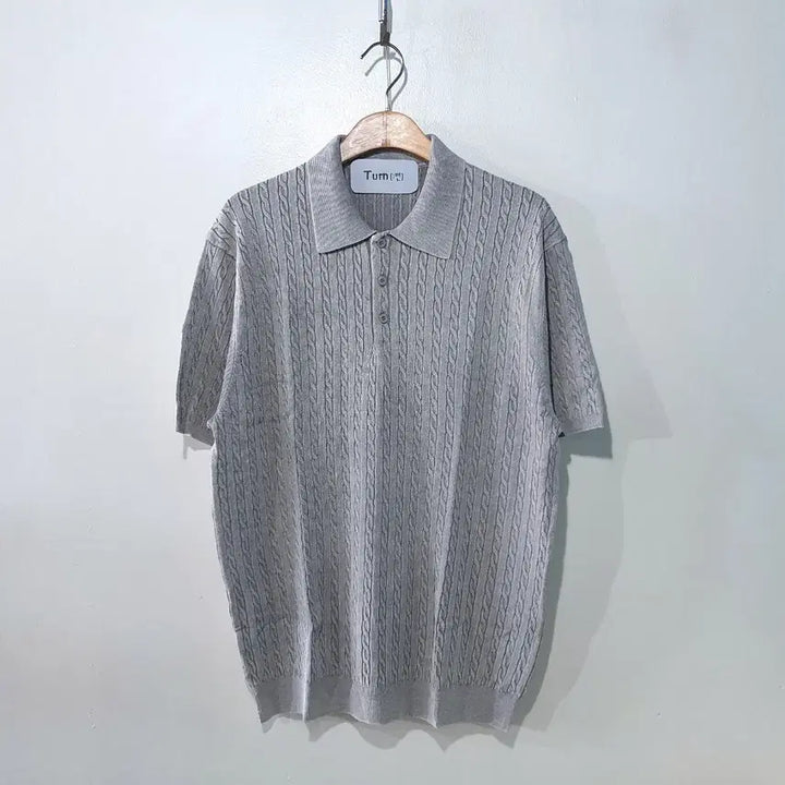 [BUNJANG] Henry Cable Short Sleeve Collar Knit 3 Color / SS신상) 헨리 케이블 반팔 카라니트 3color