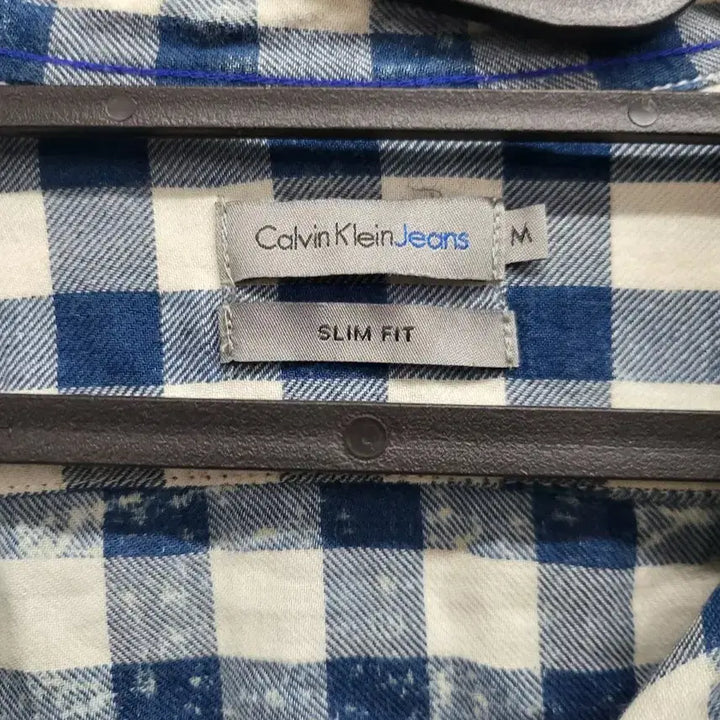 [BUNJANG] Calvin Klein Blue Check Shirt / 캘빈클라인 블루 체크 셔츠 여름