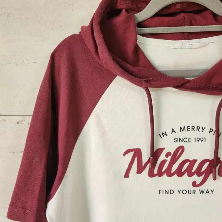 [BUNJANG] Millagro College Short-Sleeve Hoodie / 밀라그로/컬리지 반팔 후드티