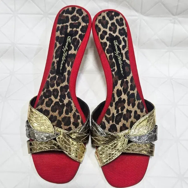 [BUNJANG] Beverly Feldman Leopard Pattern Metallic Strap Women&