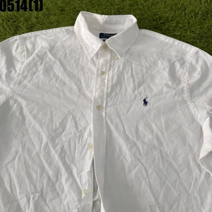 [BUNJANG] Polo Ralph Lauren White Seersucker Short Sleeve Shirt / 폴로 랄프로렌 반팔 셔츠 화이트 시어서커