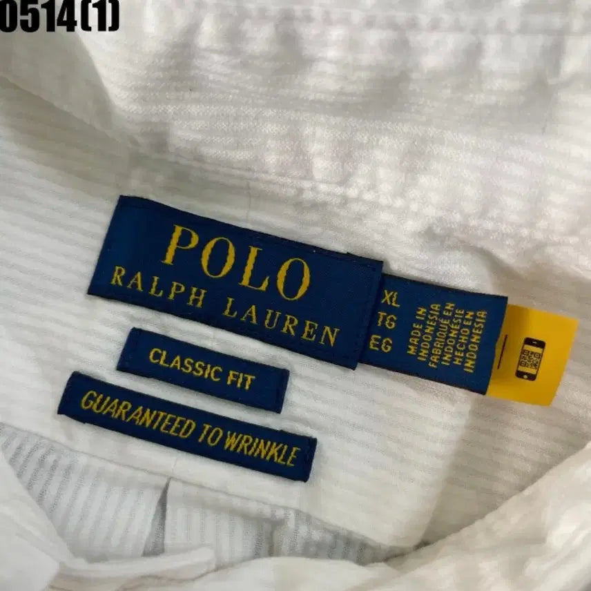 [BUNJANG] Polo Ralph Lauren White Seersucker Short Sleeve Shirt / 폴로 랄프로렌 반팔 셔츠 화이트 시어서커