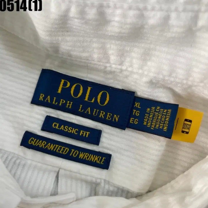 [BUNJANG] Polo Ralph Lauren White Seersucker Short Sleeve Shirt / 폴로 랄프로렌 반팔 셔츠 화이트 시어서커
