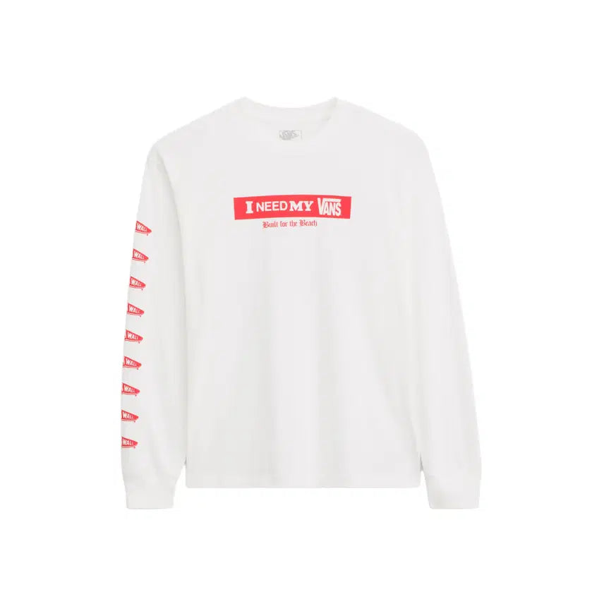 [BUNJANG] Vans I Need My Long Sleeve T-Shirt White XS / 반스 반스 아이 니드 마이 긴소매 티셔츠 VN000SRDWHT1