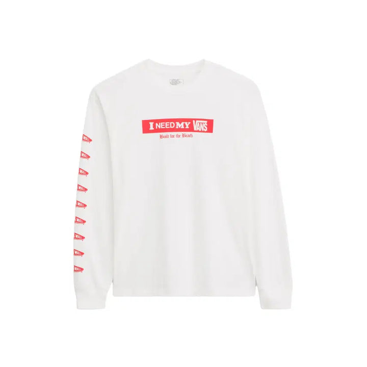 [BUNJANG] Vans I Need My Long Sleeve T-Shirt White XS / 반스 반스 아이 니드 마이 긴소매 티셔츠 VN000SRDWHT1