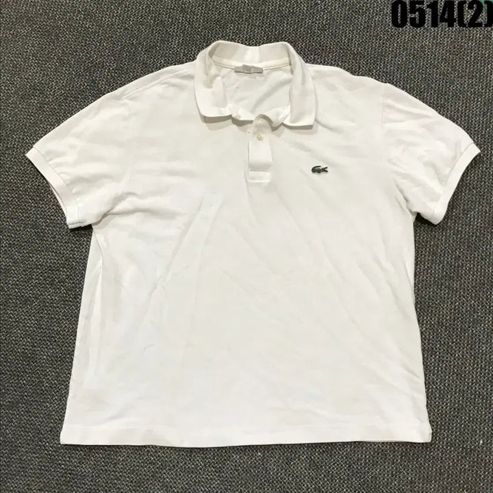 [BUNJANG] Lacoste White Short Sleeve Polo T-Shirt L / 라코스테 흰색 반팔 폴로티셔츠 L