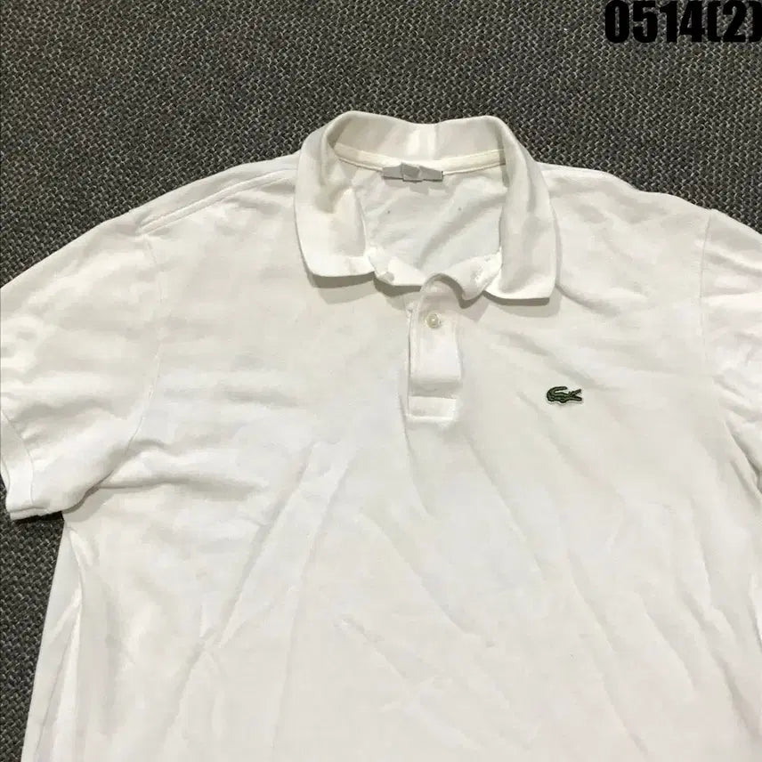 [BUNJANG] Lacoste White Short Sleeve Polo T-Shirt L / 라코스테 흰색 반팔 폴로티셔츠 L