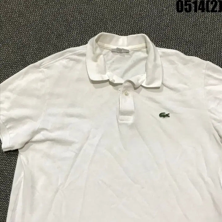 [BUNJANG] Lacoste White Short Sleeve Polo T-Shirt L / 라코스테 흰색 반팔 폴로티셔츠 L