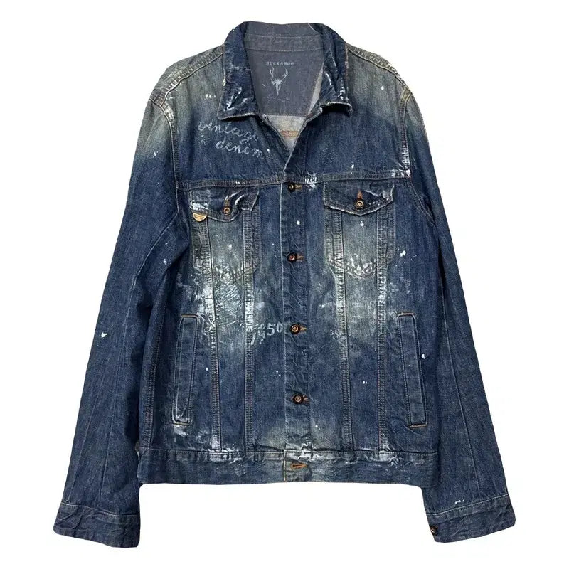[SOLD OUT] 버커루 빈티지 더티 프린팅 청자켓 XL