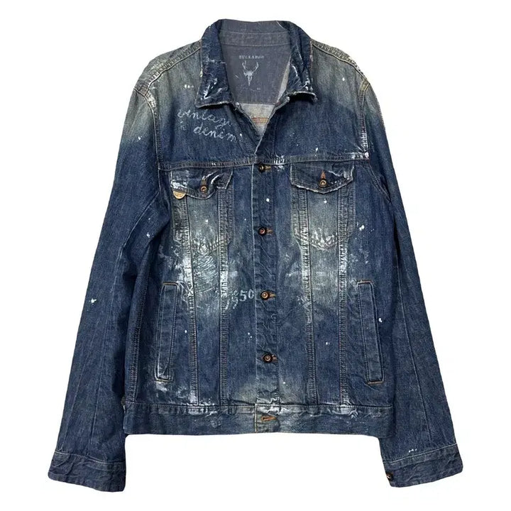 [SOLD OUT] 버커루 빈티지 더티 프린팅 청자켓 XL