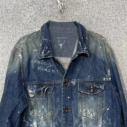 [SOLD OUT] 버커루 빈티지 더티 프린팅 청자켓 XL