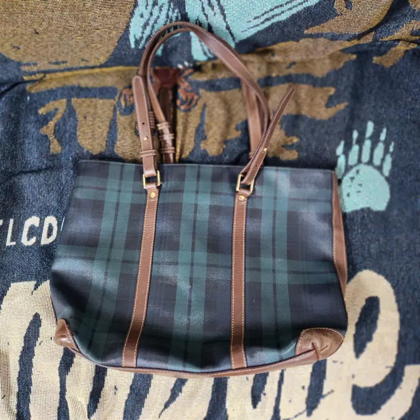 [BUNJANG] Polo Ralph Lauren Check Tote Bag / 폴로 랄프로렌 체크 토트백