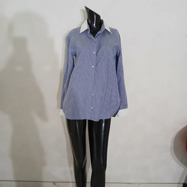 [BUNJANG] Hansstyle Stripe Shirt Blouse / 한스스타일 스트라이프 셔츠 블라우스