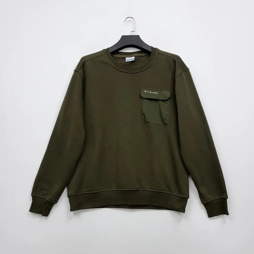 [BUNJANG] Columbia Pocket Fleece Sweatshirt - Khaki/XL / 컬럼비아 포켓 기모 맨투맨 티셔츠 카키/XL/앨리스/1317