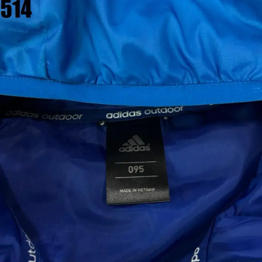 [BUNJANG] Adidas Blue Hooded Padded Jacket M / 아디다스 파란색 패딩 후드 자켓 m