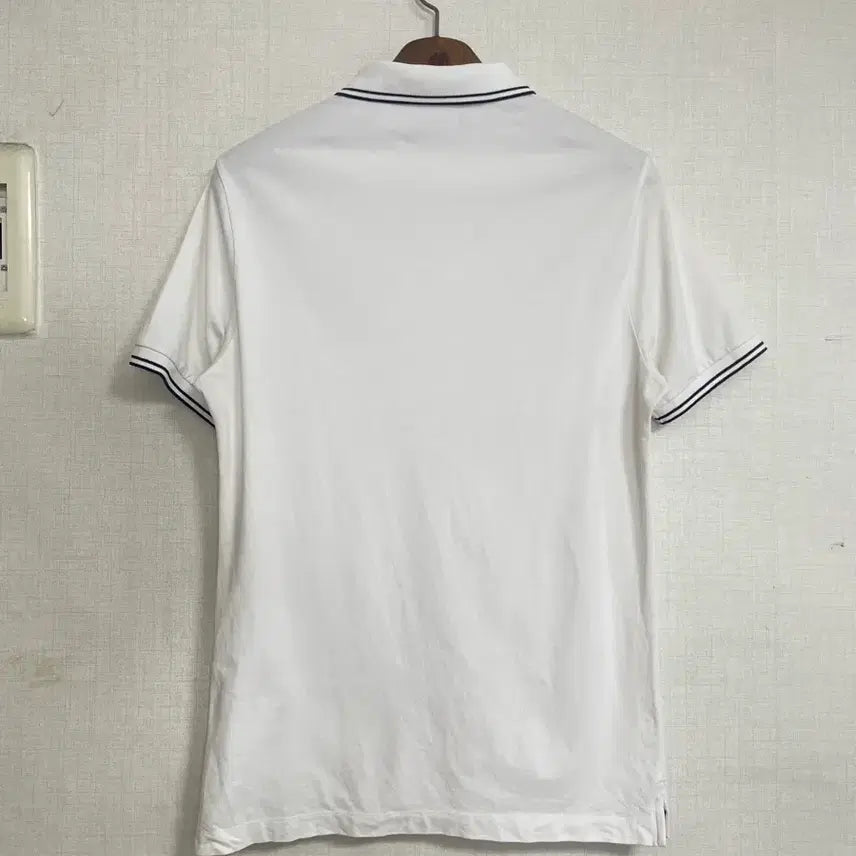 [BUNJANG] Stone Island White Slim Fit Polo Shirt / 스톤아일랜드 화이트 슬림핏 카라티 S