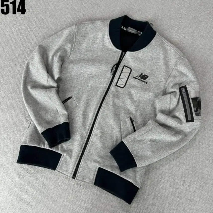 [BUNJANG] New Balance Grey Bomber Jacket M / 뉴발란스 회색 봄버 자켓 m
