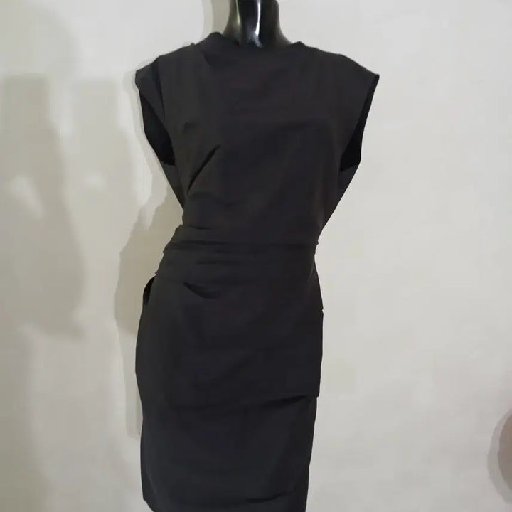[BUNJANG] Mine Masochist Drape Dress / 마인 마소재 드레이프 원피스