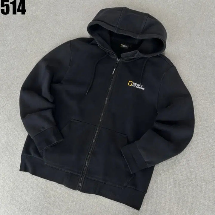 [BUNJANG] National Geographic Black Hoodie Zip-Up L / 내셔널지오그래픽 블랙 후드집업 L