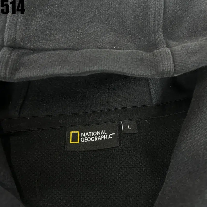 [BUNJANG] National Geographic Black Hoodie Zip-Up L / 내셔널지오그래픽 블랙 후드집업 L
