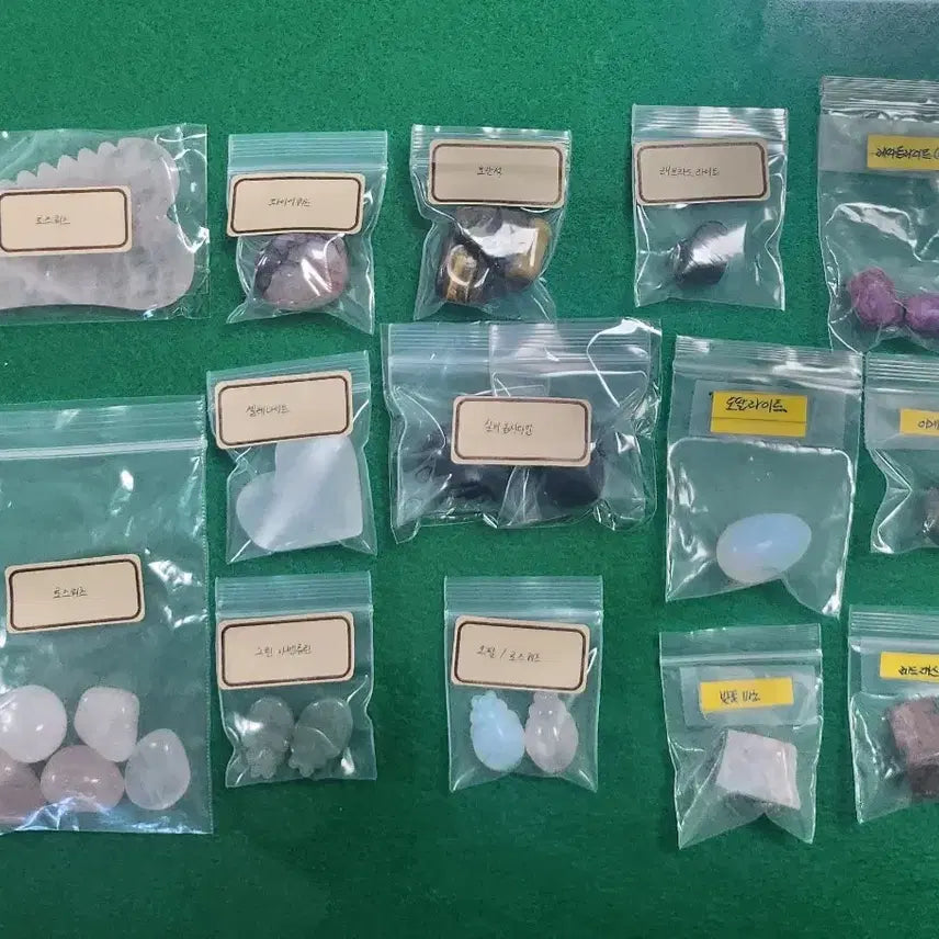 [BUNJANG] Natural Mineral Raw Stone Guasha, Tumbled Stones, Eggs - 14 Types Bundle Set / 천연 광물 원석 괄사, 텀블스톤, 에그 등 14종 일괄