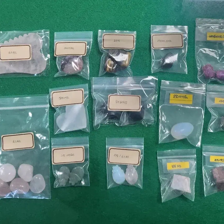 [BUNJANG] Natural Mineral Raw Stone Guasha, Tumbled Stones, Eggs - 14 Types Bundle Set / 천연 광물 원석 괄사, 텀블스톤, 에그 등 14종 일괄
