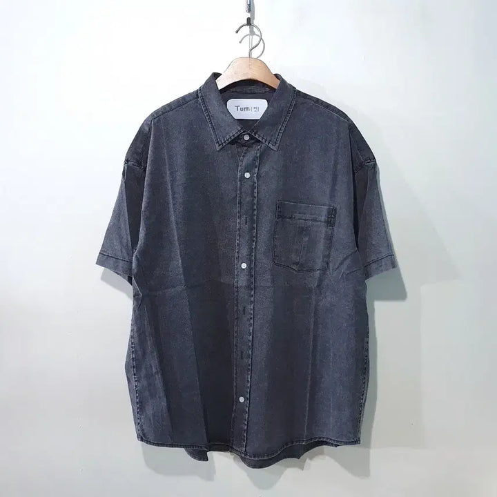 [BUNJANG] Cation Washing Denim Short Sleeve Shirt Set / SS신상) 카치온 워싱 데님 반팔 셔츠 세트 2color