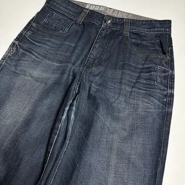 [BUNJANG] FUBU Y2K Old School Vintage Denim Pants / 푸부 FUBU Y2K 올드스쿨 빈티지 데님 팬츠 R1226