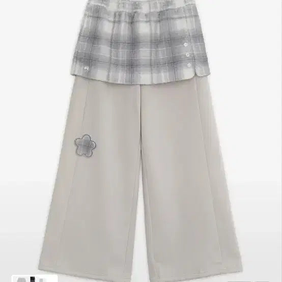 [BUNJANG] Hug Your Skin Wide Leg Checkered Waistband Training Pants / 허그유어스킨 바지