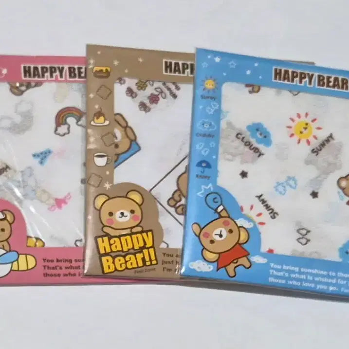 [BUNJANG] Happy Bear Handkerchief / 고전 해피베어 손수건