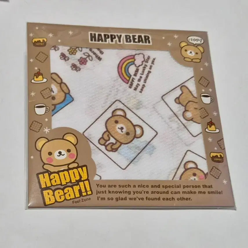 [BUNJANG] Happy Bear Handkerchief / 고전 해피베어 손수건