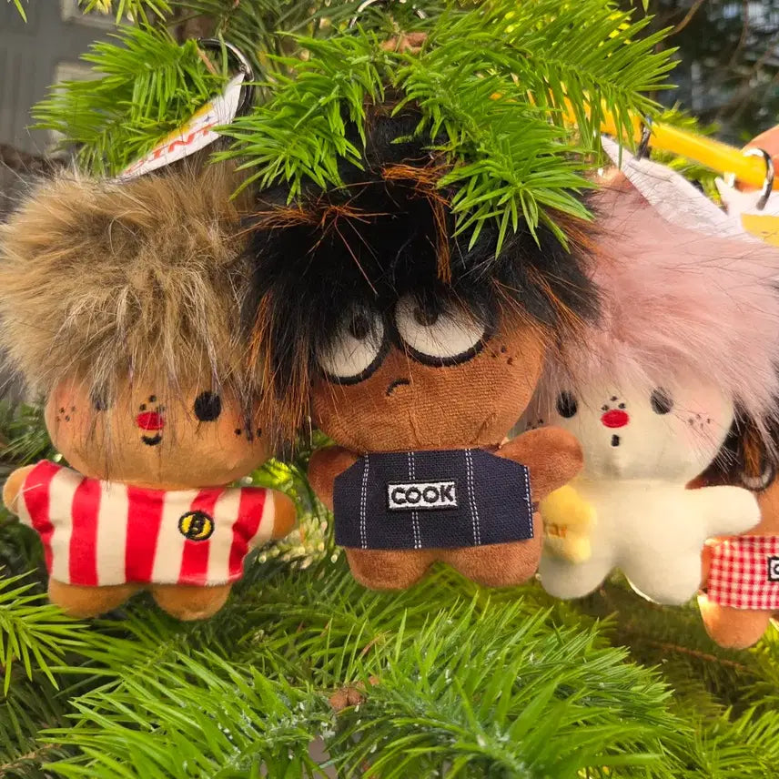 [BUNJANG] Fluffy Head Plush Keychain / 귀여운 복슬복슬 머리 봉제인형 키링