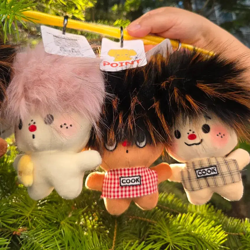 [BUNJANG] Fluffy Head Plush Keychain / 귀여운 복슬복슬 머리 봉제인형 키링