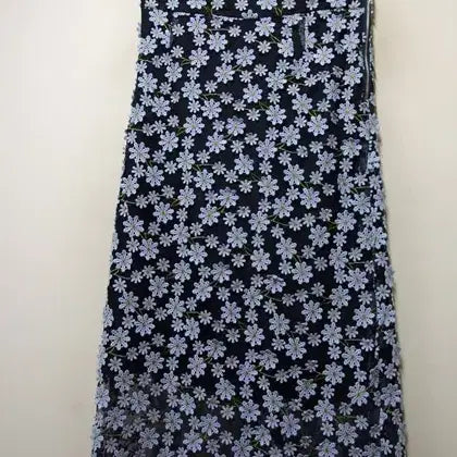 [BUNJANG] Anna Sui Nylon Chiffon Skirt with Back Banding and Floral Embroidery / 안나수이 나일론쉬폰 뒷밴딩 꽃자수장식 스커트 여55