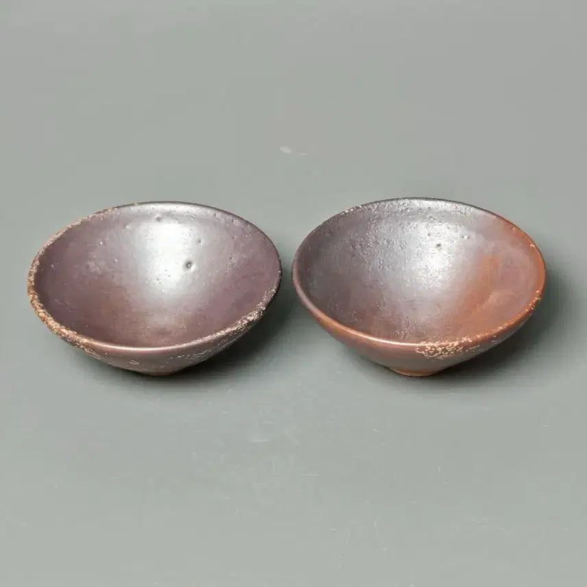 [BUNJANG] Yuan Dynasty Purple Glaze Tea Bowl Set - 2 Pieces / [진품] 원대 자주유 다완 2점 일괄 출토품 중국도자기 골동품 수집품