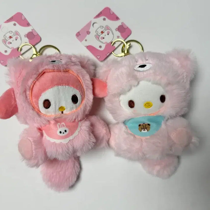 [BUNJANG] Hello Kitty My Melody Doll Keychain Set / 키티 마이멜로디 인형 키링 세트