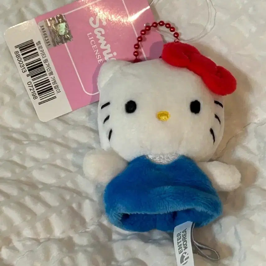 [BUNJANG] Sanrio Hello Kitty Overalls Finger Keyring / 택0,새상품) 산리오 헬로키티 멜빵 핑거 키링