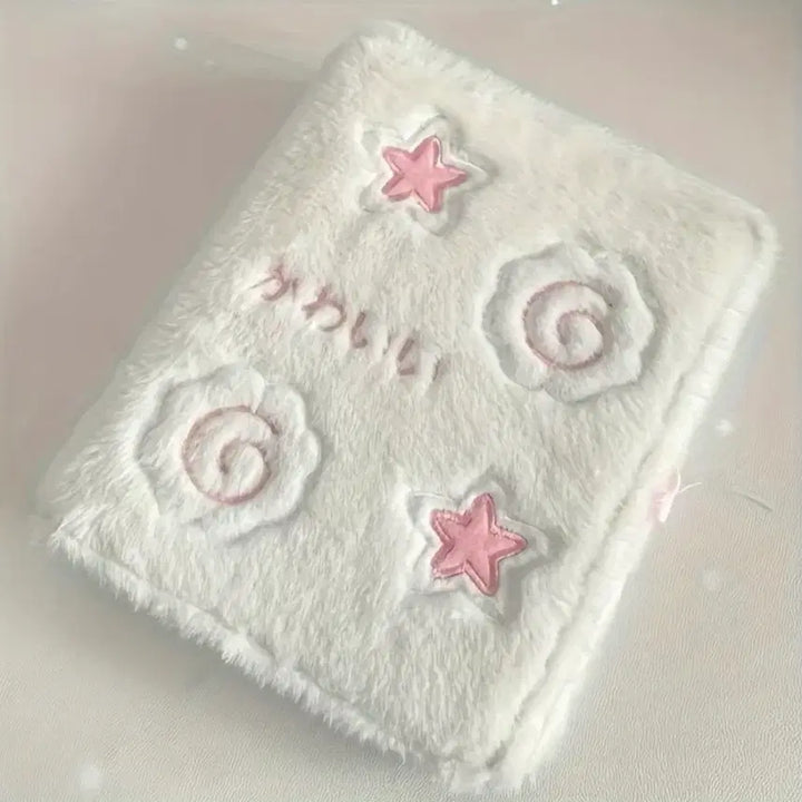 [BUNJANG] Pink Fur Photocard Binder Holder Diary / 핑크 털 포토카드 바인더 포카 홀더 다이어리 일본어 별 어묵