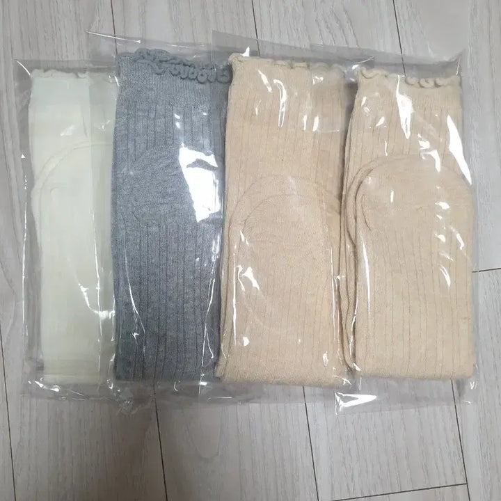 [BUNJANG] Frill Ribbed Socks Set (4 Pairs) / 프릴 골지 양말 세트4종
