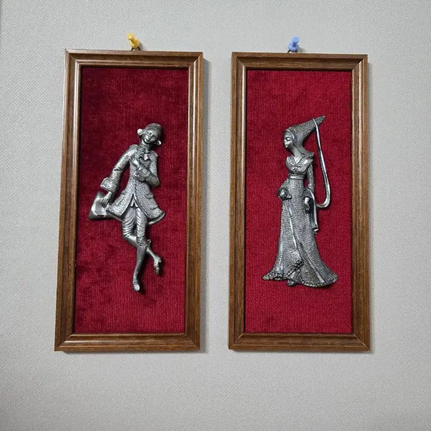 [BUNJANG] French Vintage Pewter Frame Set / 프랑스 올드 주석액자 셑