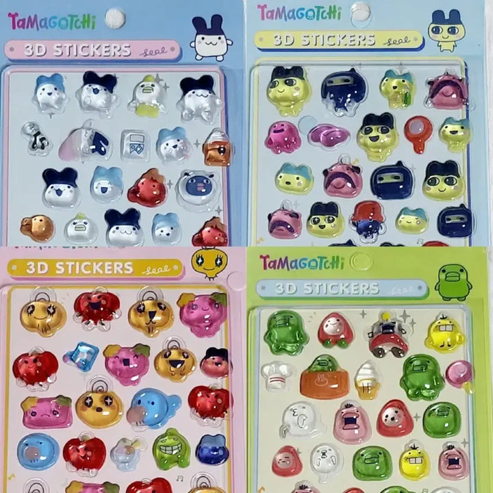 [BUNJANG] Tamagotchi Bonbon Drop 3D Sticker Set (Guchipachi, Chudetchi, Mamechi, Mimichi, Memetchi) / 다마고치 봉봉드롭 3d 입체 스티커 구치파치 주댕치 마메치 미미치 메메치