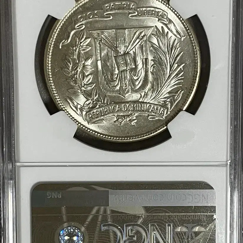 [BUNJANG] NGC 1955 Dominican Republic Trujillo Commemorative Peso MS 63 Silver Coin / NGC 1955년 도미니카 트루히요 기념 페소 MS 63 은화