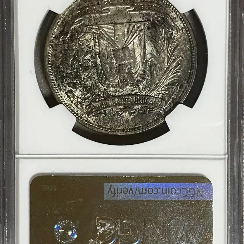 [BUNJANG] NGC 1955 Dominican Republic Trujillo Commemorative Peso MS 63 Silver Coin / NGC 1955년 도미니카 트루히요 기념 페소 MS 63 은화