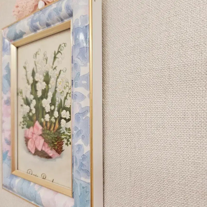 [BUNJANG] Vintage Lily of the Valley Floral Frame / 빈티지 은방울꽃 리본 플로럴 액자