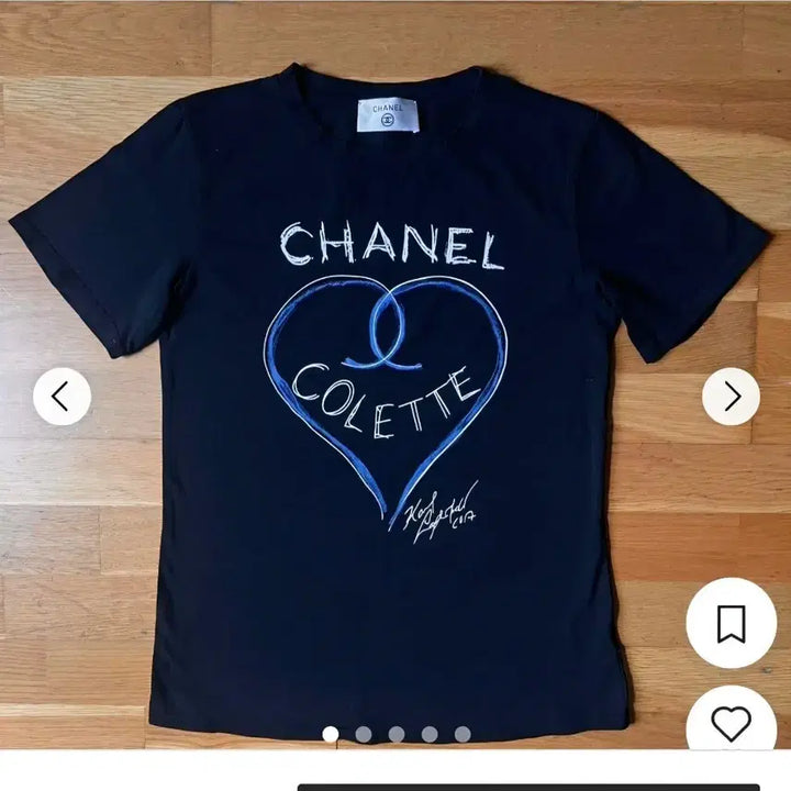 [BUNJANG] Chanel x Colette Heart Print Short Sleeve T-Shirt / 샤넬 콜레트 하트 프린팅 반팔 티셔츠(M/무료배송)